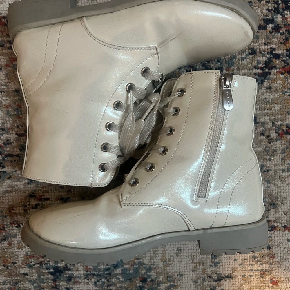 Girl light beige skinny Lace-Up Boots - Picture 7 of 10